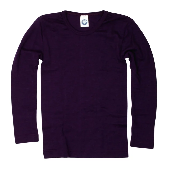 Bluză Cosilana lână merinos și mătase, purple - imagine 1