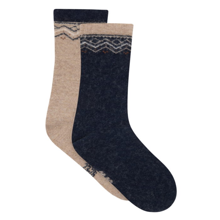 Set de 2 perechi de șosete din bambus/lână, Dark Navy - imagine 1