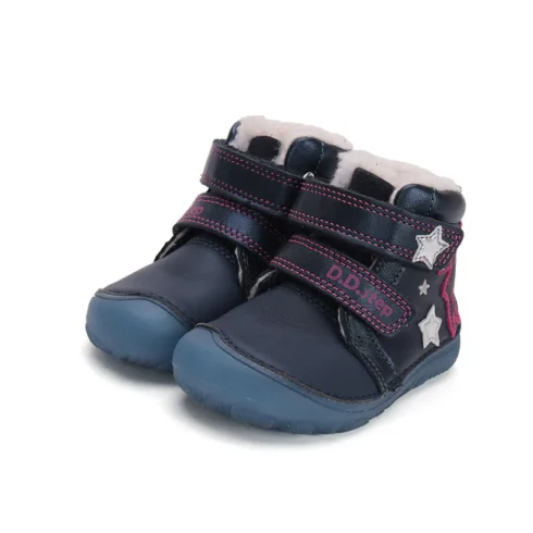 Încălțăminte barefoot fetițe DD Step îmblănite, cu talpă moale și antiderapantă