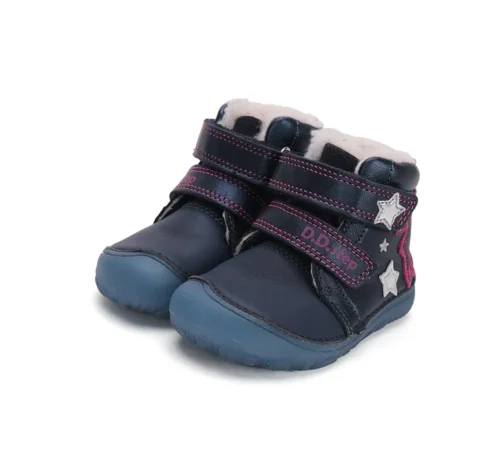 Încălțăminte barefoot fetițe DD Step îmblănite, cu talpă moale și antiderapantă