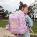 ghiozdan beckman pentru scoala ergonomic roz