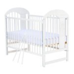 Patut din lemn de pin reglabil cu 3 nivele, 120x60cm+saltea 10cm - imagine 4