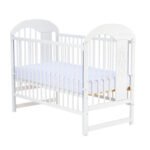 Patut din lemn de pin reglabil cu 3 nivele, 120x60cm+saltea 10cm - imagine 3