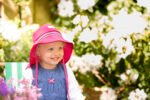 Pălărie Pickapooh din bumbac organic, protecție UV 40, Pink Heart - imagine 2