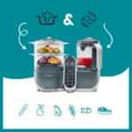 Robot multifunctional Nutribaby 5 in1, sticla si otel inoxidabil, BabyMoov - imagine 6