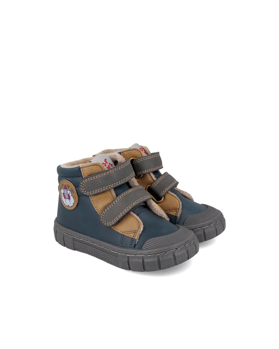 261330-A089-02 Ghete barefoot sport din piele, căptușite - Azul Marino, Garvalin - imagine 1