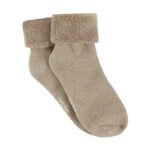 Șosete flaușate din velur pentru copii, set 2 perechi, silver mink