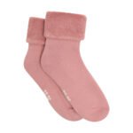 Șosete flaușate din velur pentru copii, set 2 perechi, ash rose
