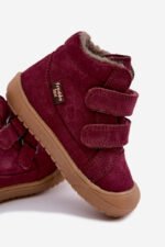 Ghete de iarnă copii Froddo Ollie Wool Tex Burgundy – piele naturală și lână, impermeabile - imagine 5